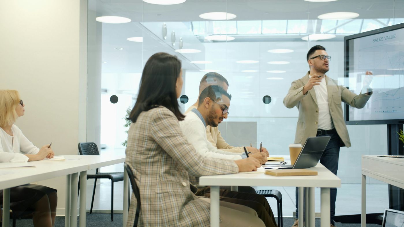 Présentation lors d'une session de formation en entreprise
